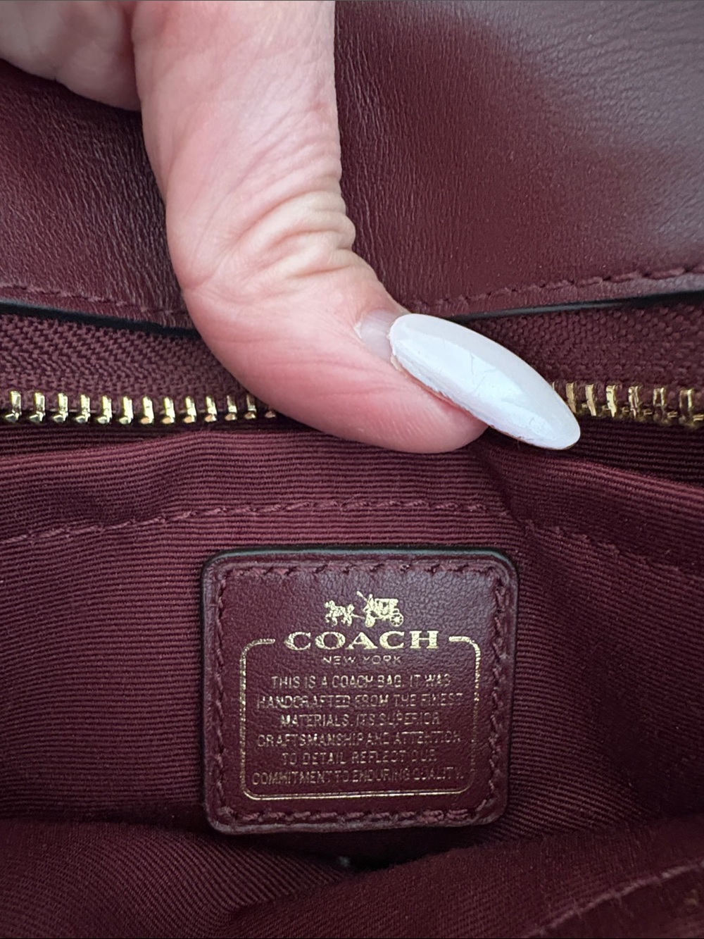 Coach Mini Blake Carryall F37635 Burgundy Pebbled Leather Crossbody Satchel - Picture 6 of 11